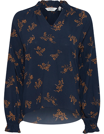 Blouse Byjosa V Neck Frill Total Eclipse Mix