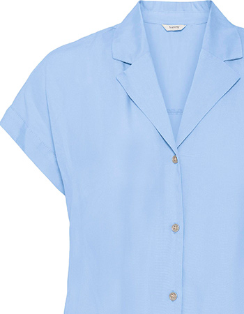 Top Blouse Bykosmo Ligth Blue Denim detail