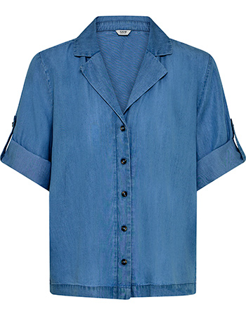 Blouse Bykosmo Turn Up Mid Blue Denim