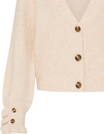 Cardigan Byomea Frill Birch Melange detail