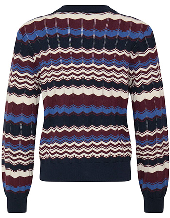 Cardigan Bymmorla Pointelle Zig Zag Bright Cobalt detail
