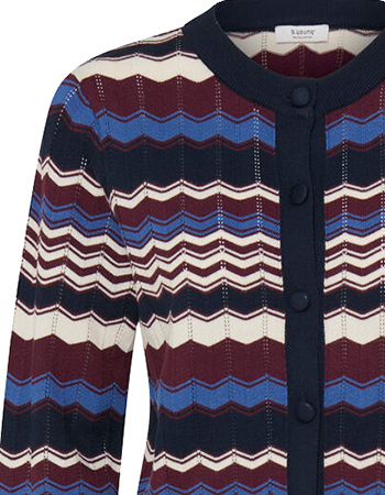 Cardigan Bymmorla Pointelle Zig Zag Bright Cobalt detail