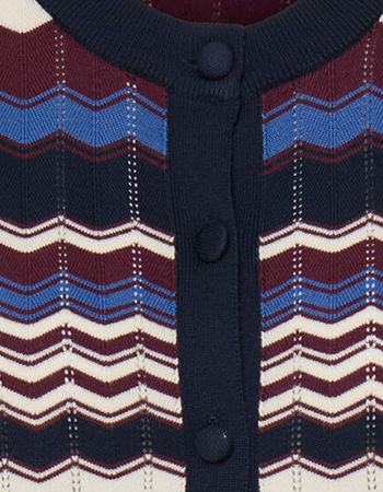 Cardigan Bymmorla Pointelle Zig Zag Bright Cobalt detail