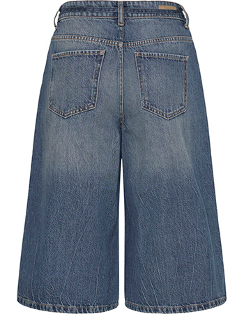 Bermuda Jeans Bykalluna Mid Blue Denim detail