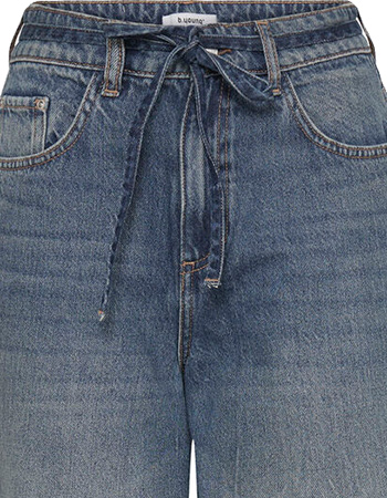 Bermuda Jeans Bykalluna Mid Blue Denim detail