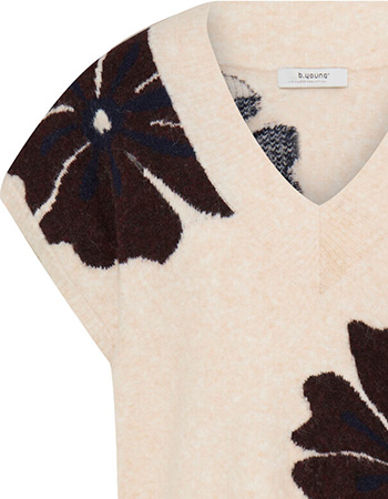 Slipover Byomea Vneck Flower Java detail