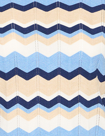 Trui Korte Mouw Bymmorla ZigZag Pointelle Robbia Blue detail