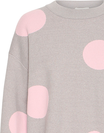 Trui Byomme Dot Light Grey detail
