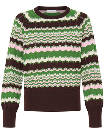 Trui Bymmorla Pointelle Zig Zag Artichoke Green