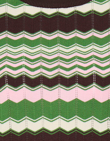 Trui Bymmorla Pointelle Zig Zag Artichoke Green detail