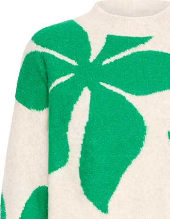 Trui Byomea Flower Leprechaun Green detail