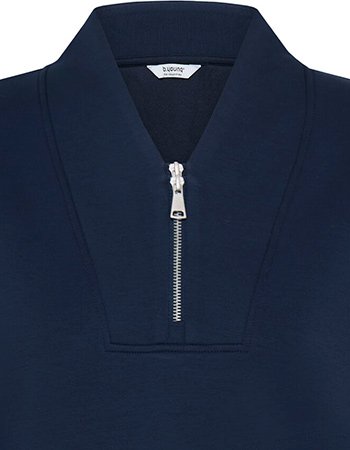 Sweater Bypusti Collar Dark Sapphire detail