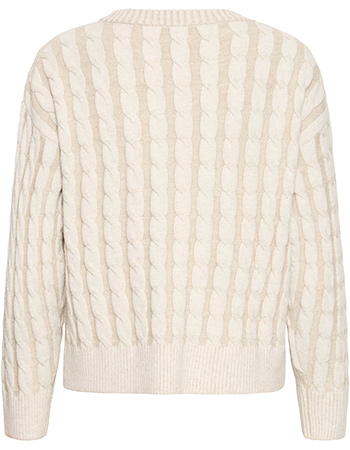 Trui Byoluna Cable Oyster Gray detail