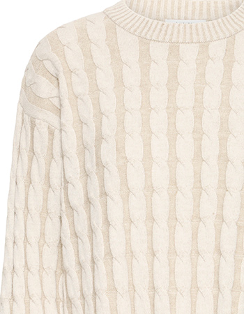 Trui Byoluna Cable Oyster Gray detail