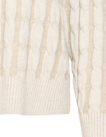 Trui Byoluna Cable Oyster Gray detail