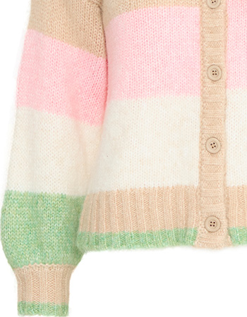 Cardigan Byonero Striped Roseate Spoonbill Mix detail