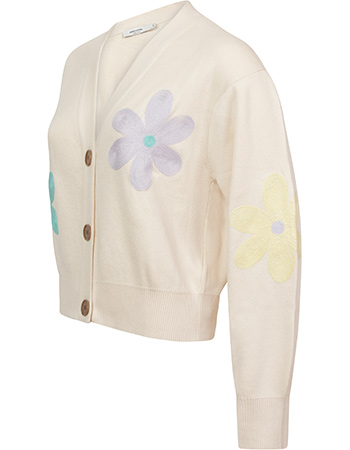 Cardigan Kanan Flower Vanillia White detail