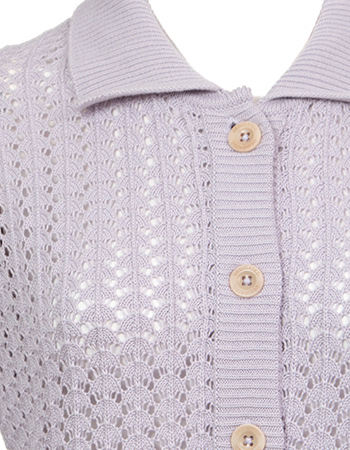 Cardigan Knitted Rosendal Crochet Thistle detail