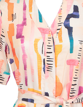 Jurk Kallvik Summer Abstract Multi Color detail