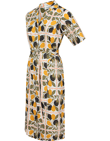 Jurk Orrefors Lemon Tiles Rainy Day detail