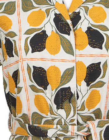 Jurk Orrefors Lemon Tiles Rainy Day detail