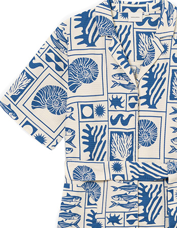 Jurk Orrefors Oceans Squares Oat White detail