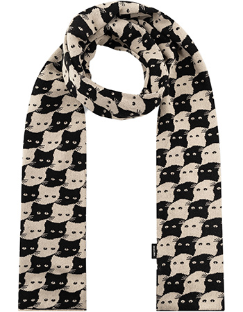 Shawl Rossberga Pepita Cats Oat White