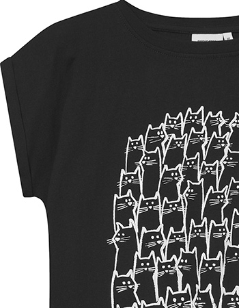 T‑shirt Visby Cat Crowd Black detail