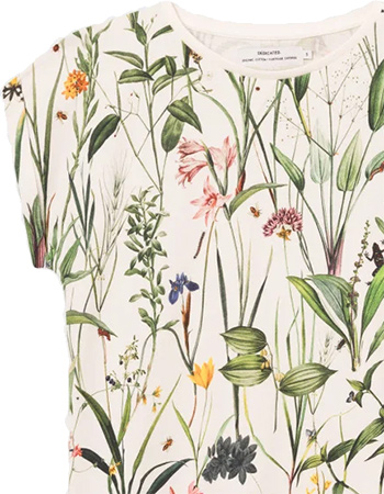 T&#8209;shirt Visby Flower Field Whisper White detail