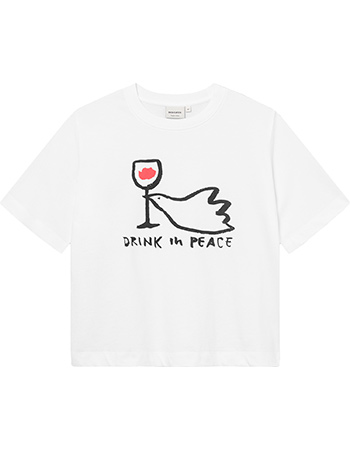 T‑shirt Vadstena Drink In Peace White