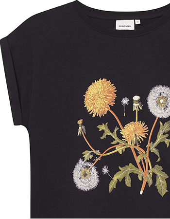 T‑shirt Visby Dandelions Black detail