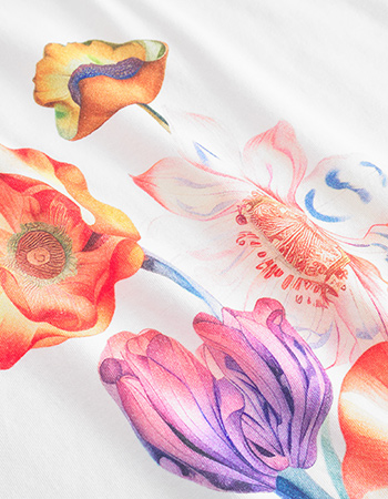 T‑shirt Visby Fantasy Flower Bouquet White detail