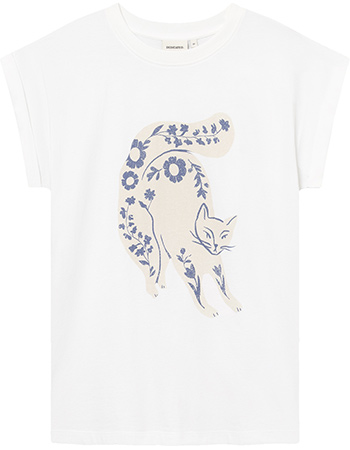T‑shirt Visby Flower Cat White