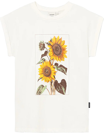T‑shirt Visby Sunflowers Off White