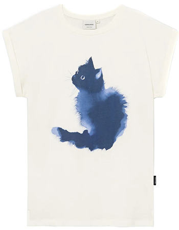 T‑shirt Visby Watercolor Cat Whisper White