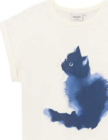 T‑shirt Visby Watercolor Cat Whisper White detail