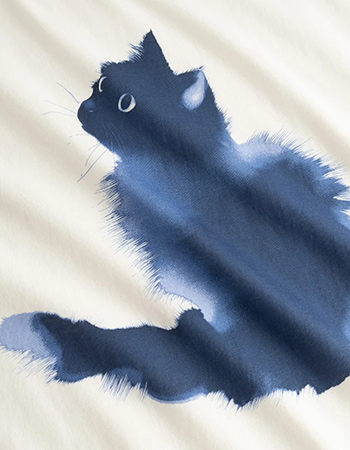 T‑shirt Visby Watercolor Cat Whisper White detail