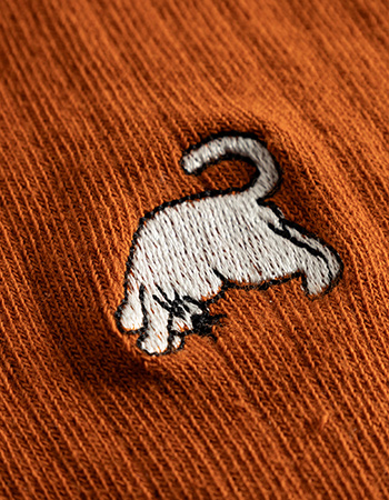 Sokken Knivsta Dog Pose Cinnamon Orange detail