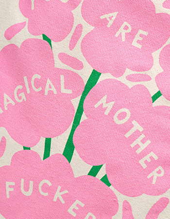 Tote Bag Torekov Magical Flowers Whisper White detail