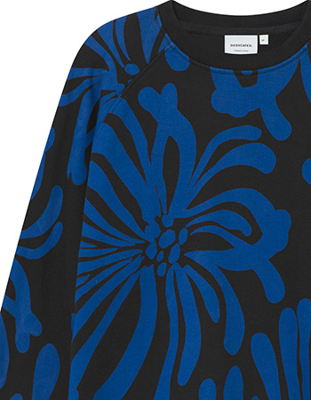 Sweater Ystad Big Flowers Blue detail