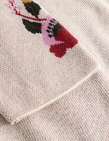 Trui Limham Folk Flower Vanilla detail