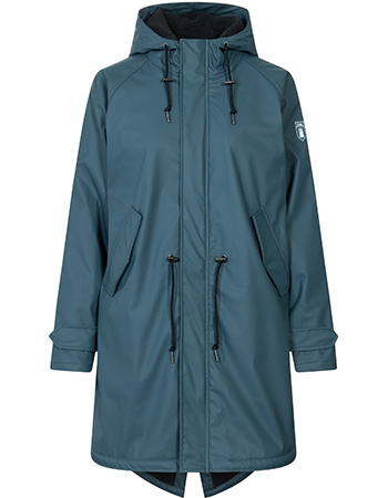 Regenjas Parka Friese Tidaholm Blauwe Teddyvoering Navy