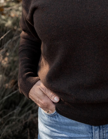 ijdloze trui van extra fine wol. Kriebelt niet en voelt heerlijk zacht aan.