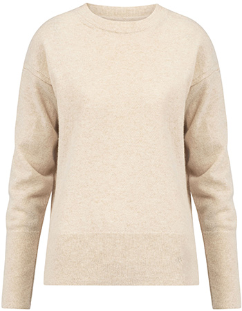 Trui Claudia Merino Wol Crew Desert Sand