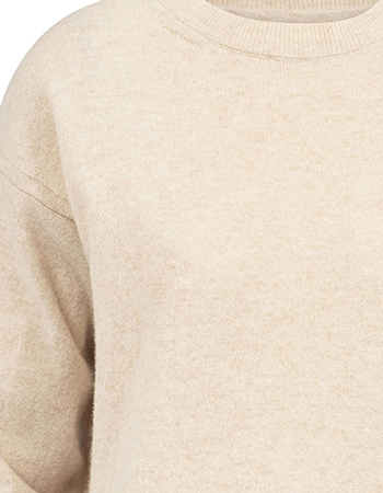 Trui Claudia Merino Wol Crew Desert Sand detail