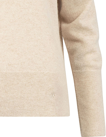 Trui Claudia Merino Wol Crew Desert Sand detail