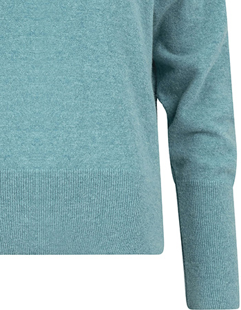 Trui Claudia Merino Wol Pacific Blue detail