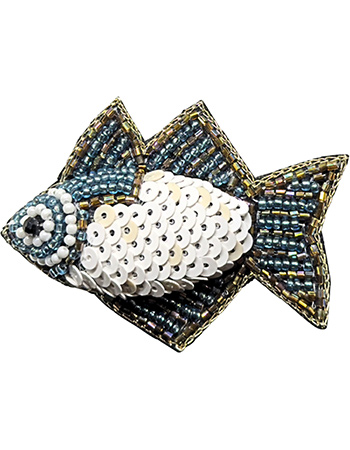 Handgemaakte Broche Vis Baby Blue