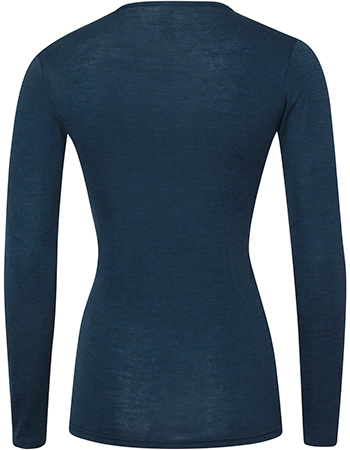 Longsleeve Ondermode Organic Wol Zijde Blue detail