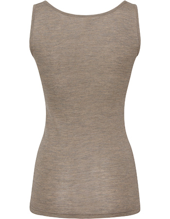 Top Ondermode Organic Wol Zijde Walnoot detail